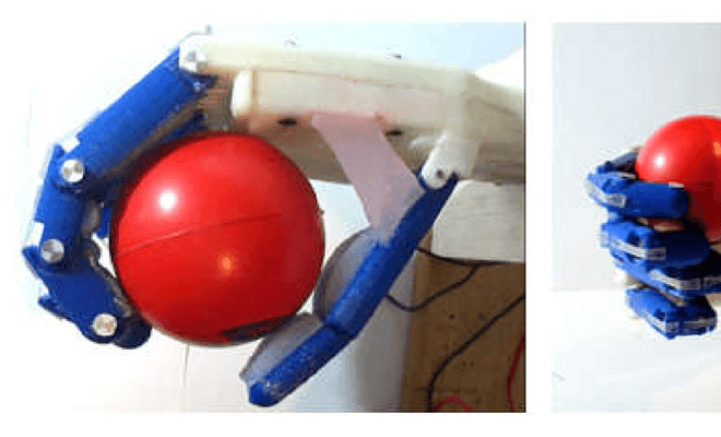 Prototipo de la mano sujetando una esfera